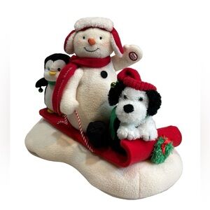 Hallmark Jingle Pals Snowman, Penguin & Puppy Sledding‎ Musical Plush